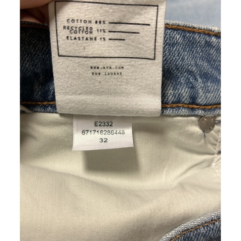 AYR The Beat Drop Denim Jeans Barrel Leg Organic Women's Sz 32 (36x26) Crop - Picture 10 of 10